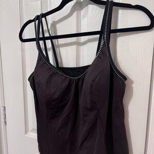 Miraclesuit Womens swim top Strappy brown with black detail 16W